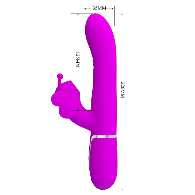 PRETTY LOVE - MULTIFUNCTION RABBIT VIBRATOR 4 IN 1 BUTTERFLY FUCHSIA - 8