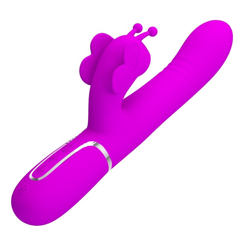 PRETTY LOVE - MULTIFUNCTION RABBIT VIBRATOR 4 IN 1 BUTTERFLY FUCHSIA - 7