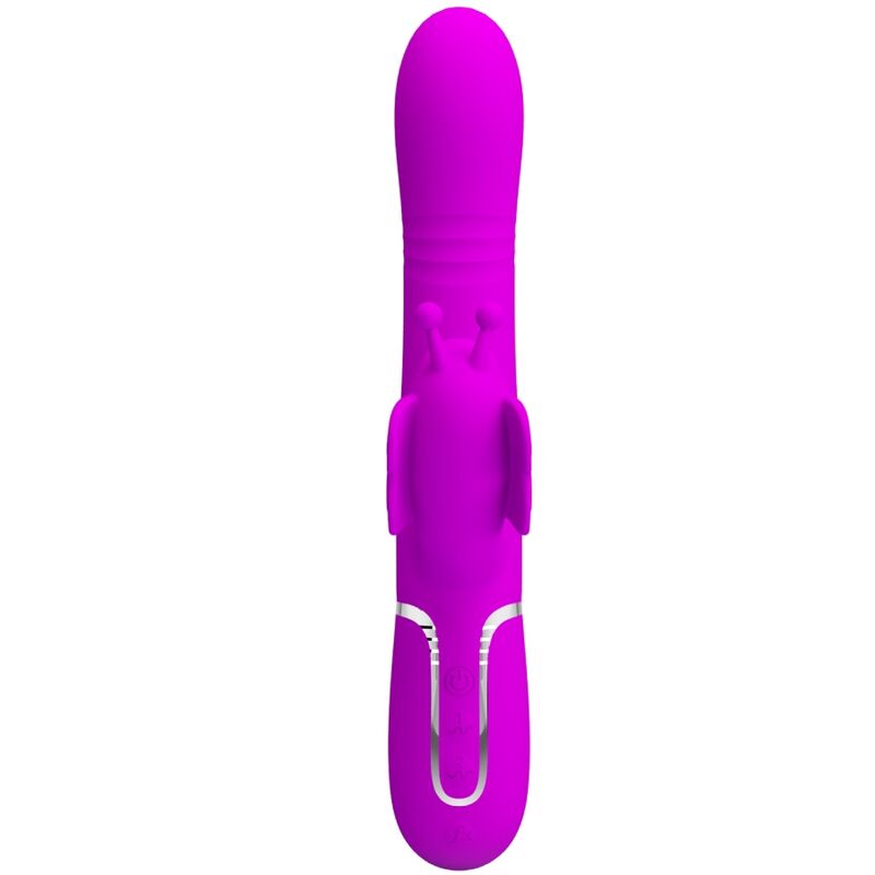 PRETTY LOVE - MULTIFUNCTION RABBIT VIBRATOR 4 IN 1 BUTTERFLY FUCHSIA - 6