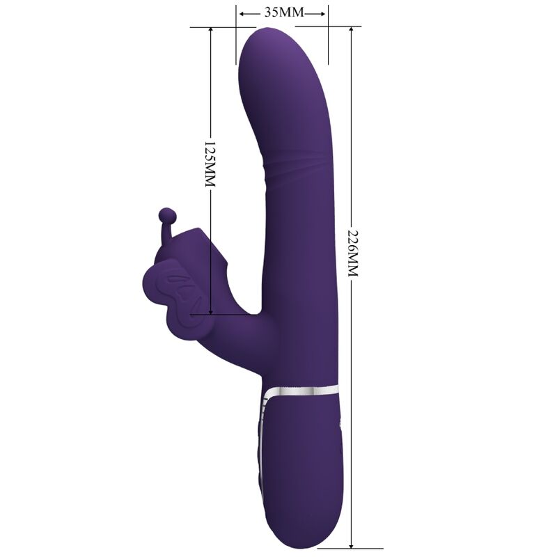 PRETTY LOVE - MULTIFUNCTION RABBIT VIBRATOR 4 IN 1 BUTTERFLY PURPLE - 11