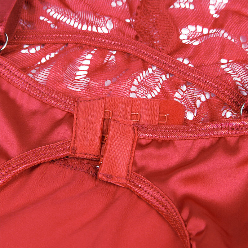 SUBBLIME - SATIN BABYDOLL WITH LACE RED L/XL - S/M - 27