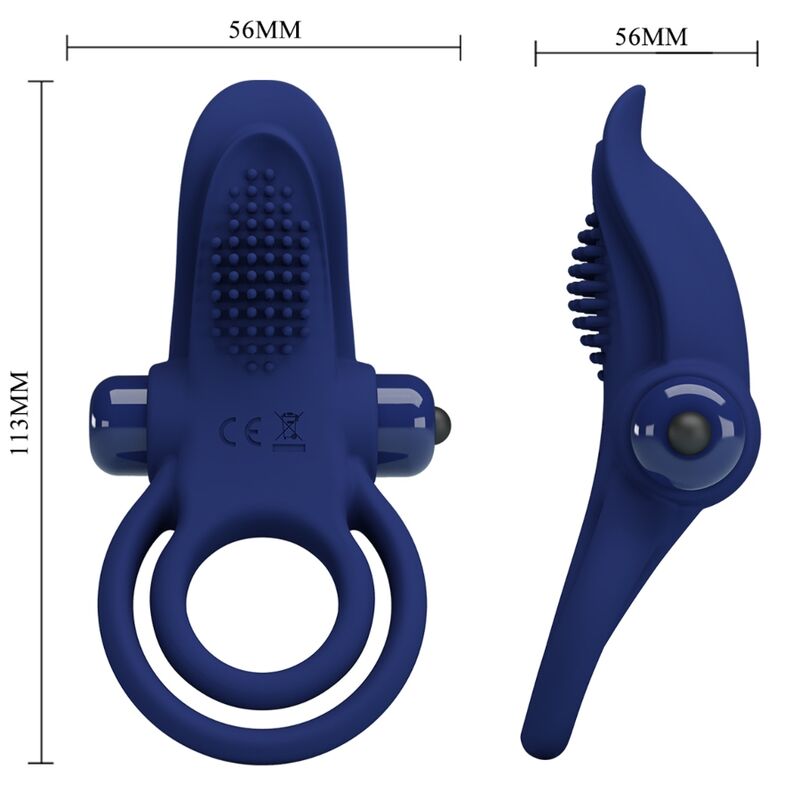 PRETTY LOVE - BRONSON DOUBLE RING WITH BLUE VIBRATION