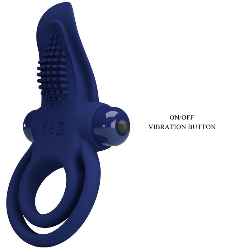 PRETTY LOVE - BRONSON DOUBLE BAGUE AVEC VIBRATION BLEU