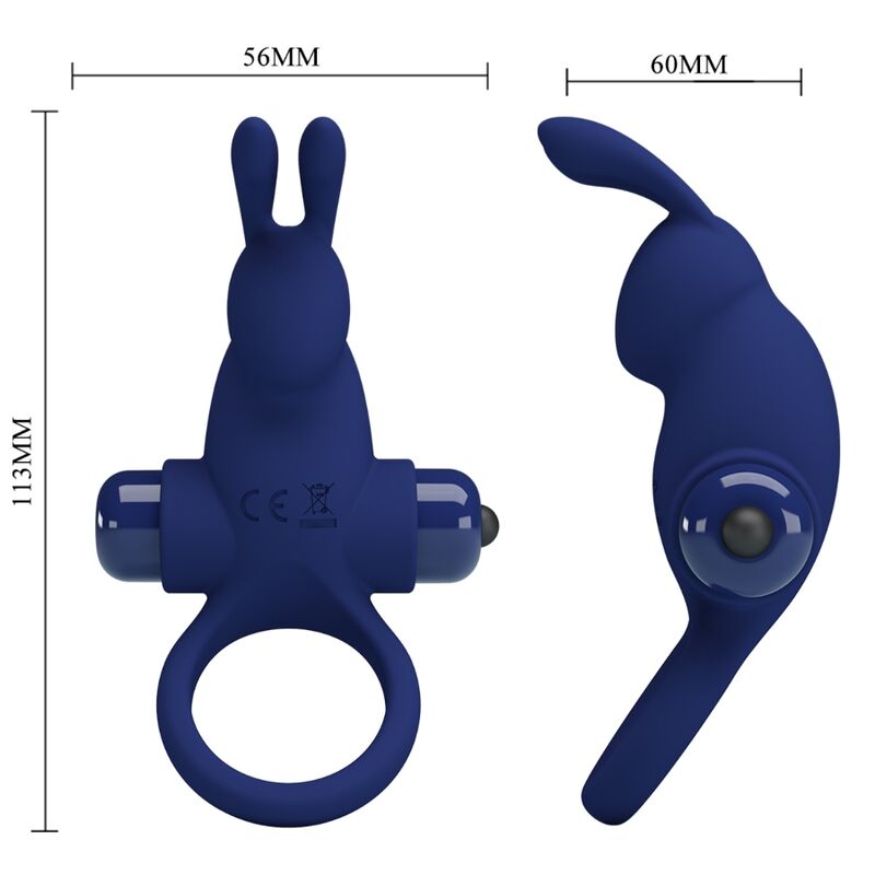 PRETTY LOVE - JIRO RABBIT RING WITH VIBRATION BLUE - 3