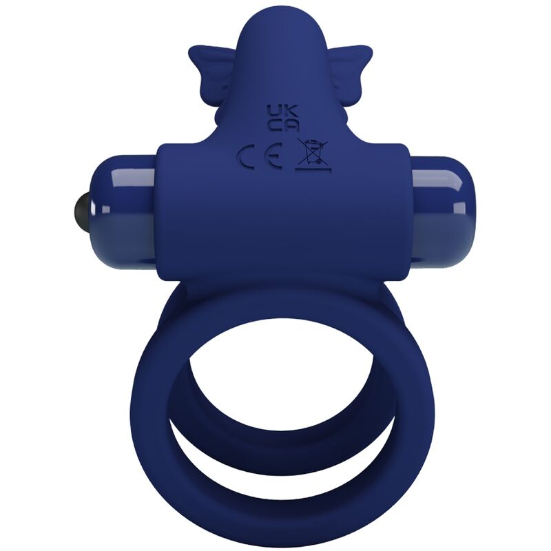 PRETTY LOVE - JAMELE DOUBLE RING WITH VIBRATION & BUTTERFLY STIMULATOR BLUE - 4