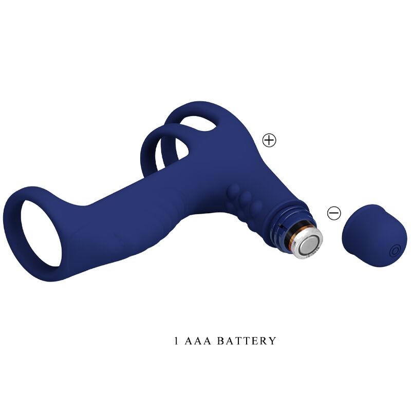 PRETTY LOVE - ELISH VIBRATING RING WITH EXTENSION BLUE - 7