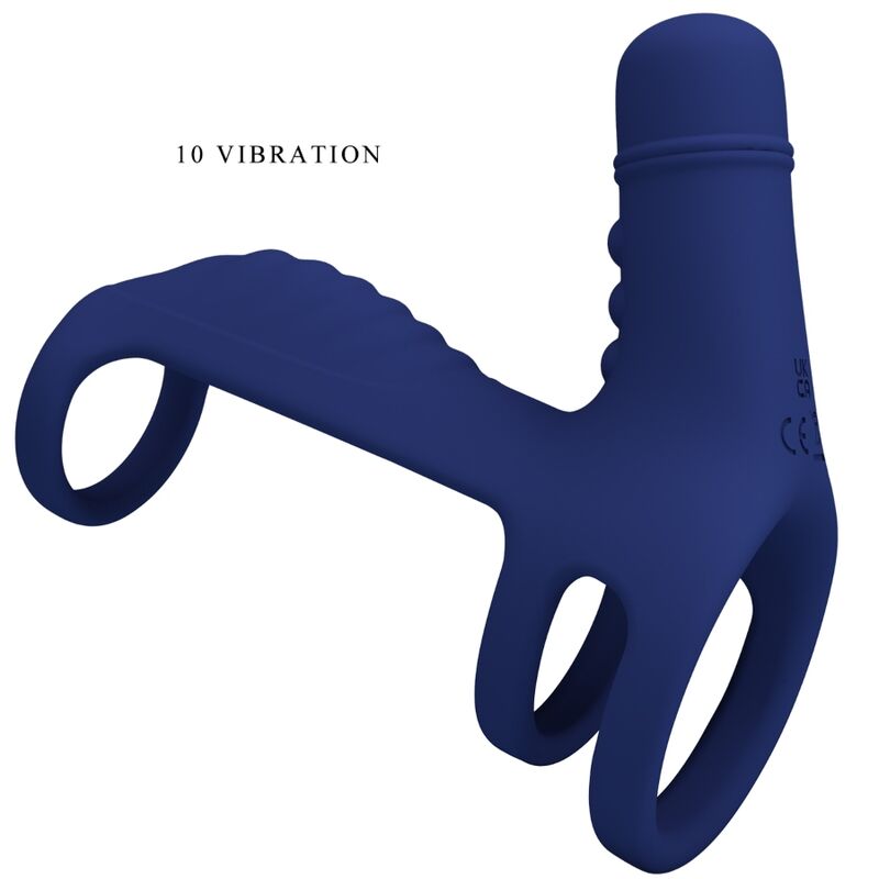 PRETTY LOVE - ELISH VIBRATING RING WITH EXTENSION BLUE - 4