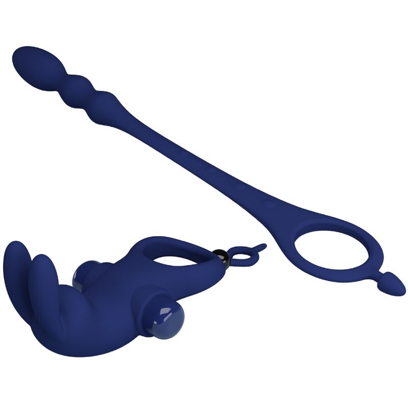 PRETTY LOVE - AYAD RABBIT VIBRATOR RING WITH PLUG BLUE - 8