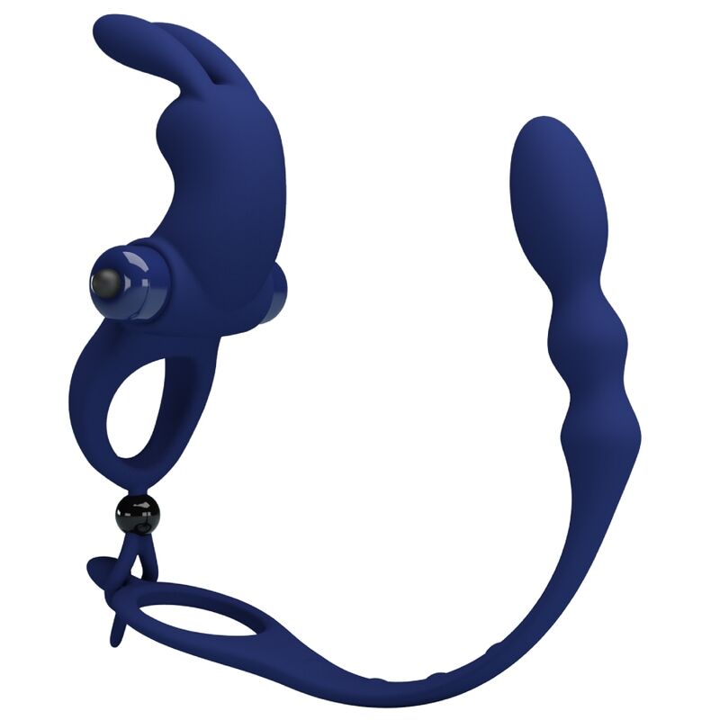 PRETTY LOVE - AYAD RABBIT VIBRATOR RING WITH PLUG BLUE - 11