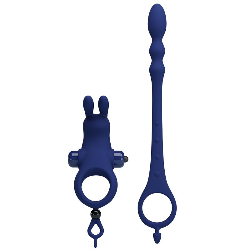 PRETTY LOVE - AYAD RABBIT VIBRATOR RING WITH PLUG BLUE - 2