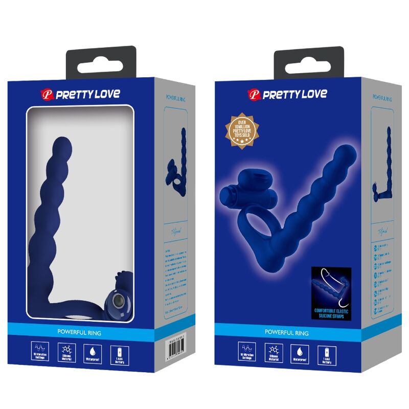 PRETTY LOVE - AJMAL VIBRATING RING WITH PLUG BLUE - 5