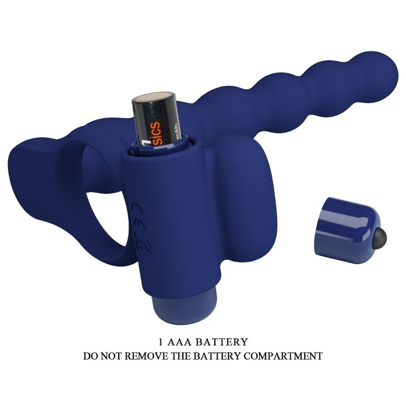 PRETTY LOVE - AJMAL VIBRATING RING WITH PLUG BLUE - 4
