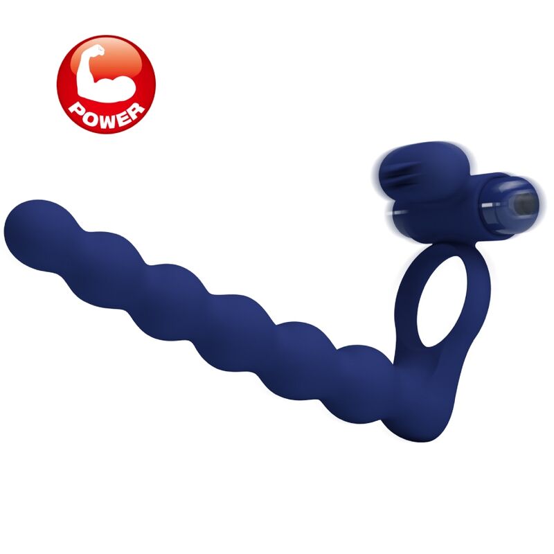 PRETTY LOVE - AJMAL VIBRATING RING WITH PLUG BLUE - 3
