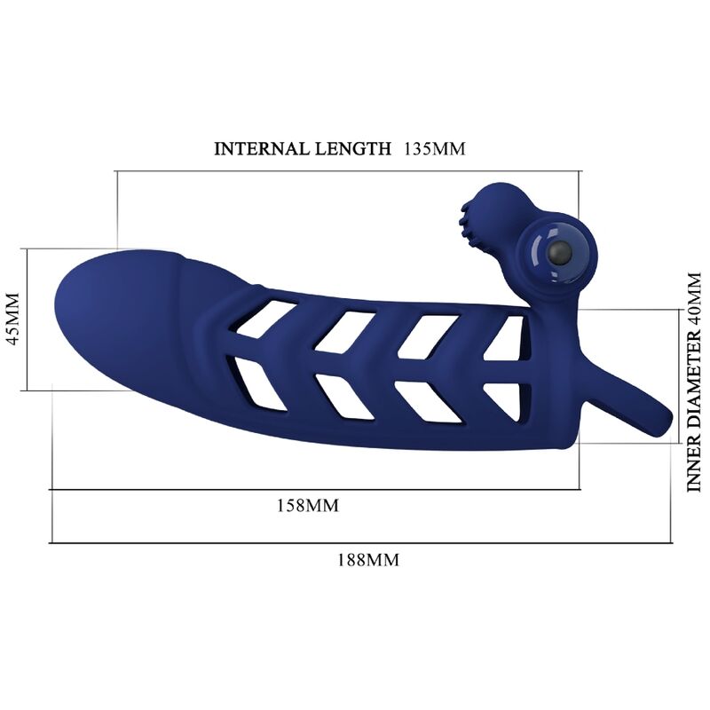 PRETTY LOVE - ALTAF VIBRATOR RING WITH SILICONE SHEATH BLUE - 10