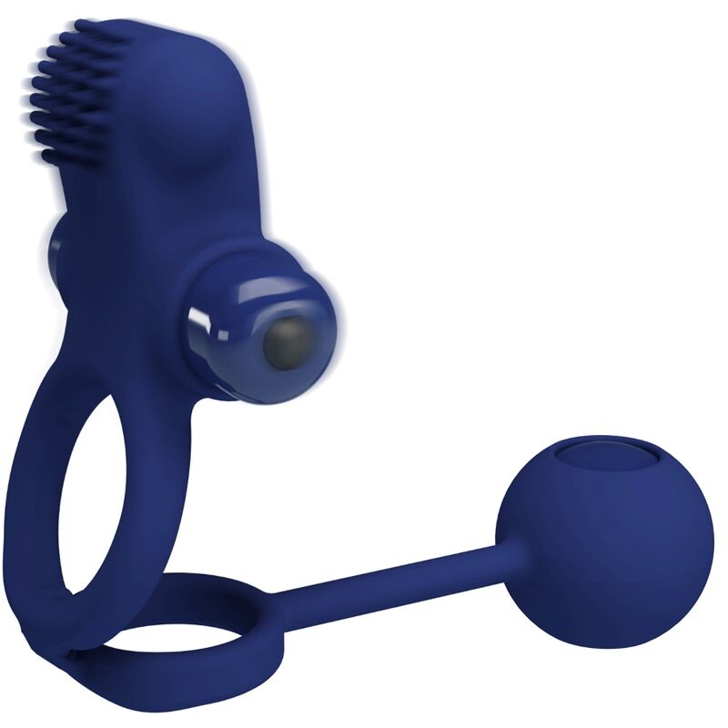 PRETTY LOVE - REMINGTON DOUBLE VIBRATING RING WITH PLUG BLUE - 3