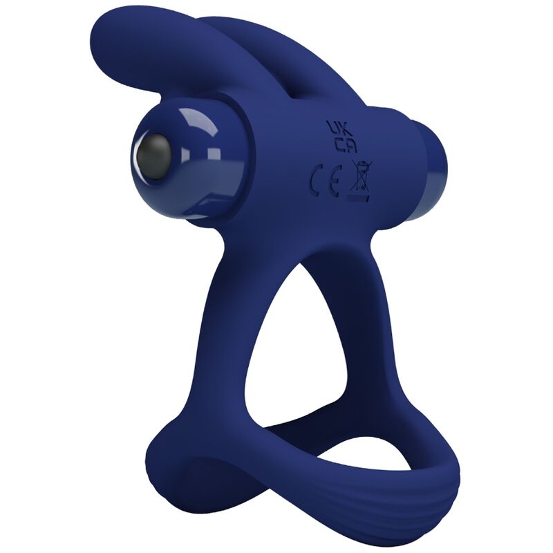 PRETTY LOVE - FRANCISCO DOUBLE VIBRATING RING RABBIT BLUE - 4