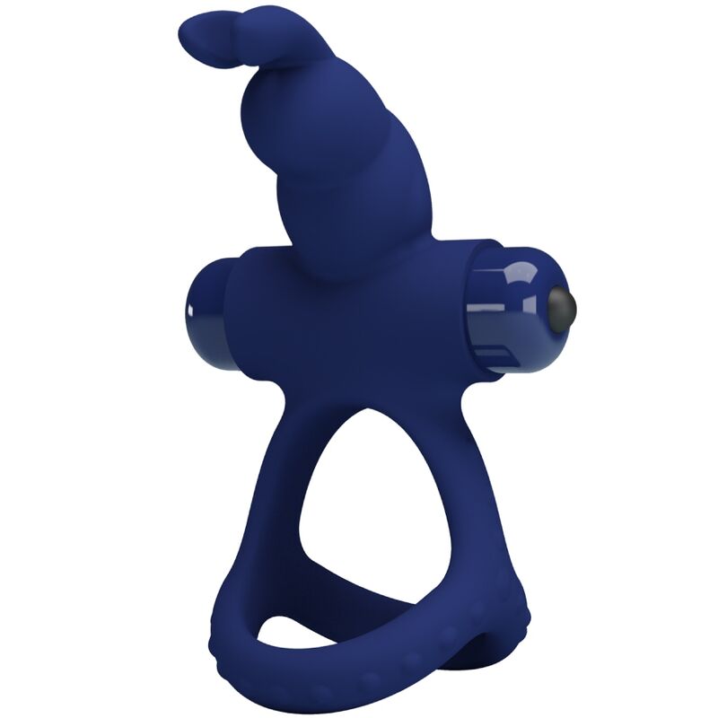 PRETTY LOVE - LUCHITO DOUBLE VIBRATING RING RABBIT BLUE - 1