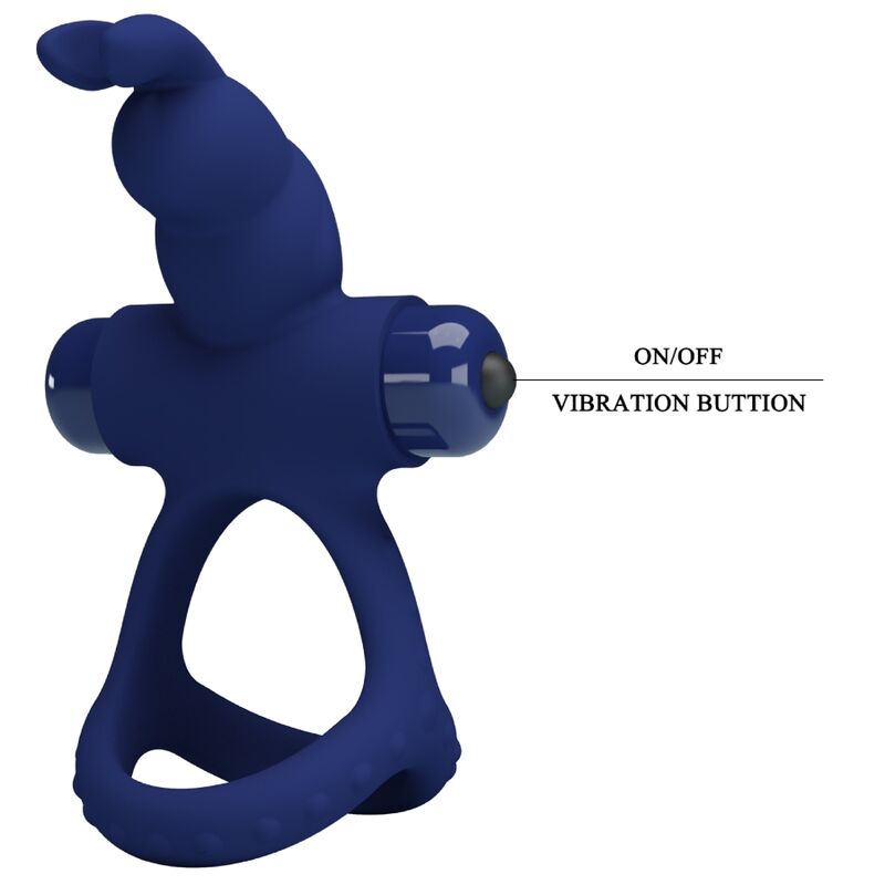 PRETTY LOVE - LUCHITO DOUBLE BAGUE VIBRANTE LAPIN BLEU