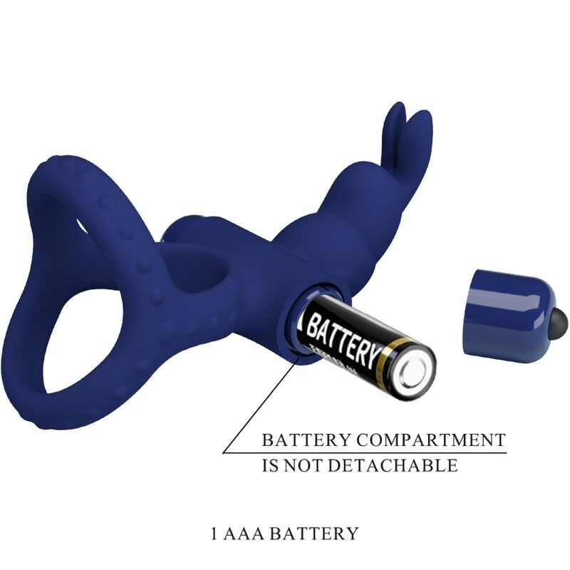 PRETTY LOVE - LUCHITO DOUBLE VIBRATING RING RABBIT BLUE - 2