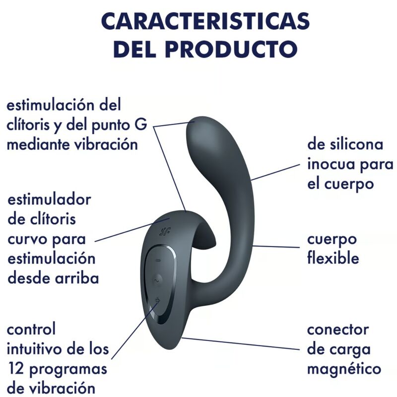 SATISFYER - G FOR GODDESS 1 RABBIT VIBRATOR DARK GRAY - 1