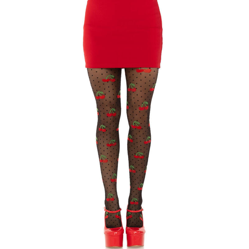 LEG AVENUE - BLACK CHERRY MOLES STOCKINGS - 3