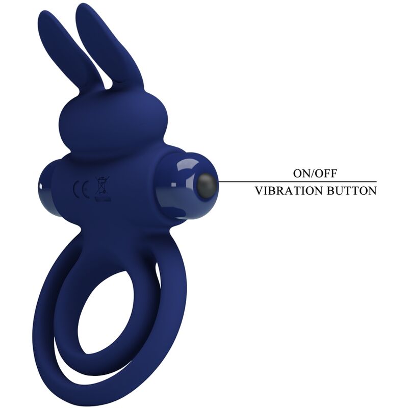 PRETTY LOVE - DAREY DOUBLE VIBRATING RING RABBIT BLUE - 6