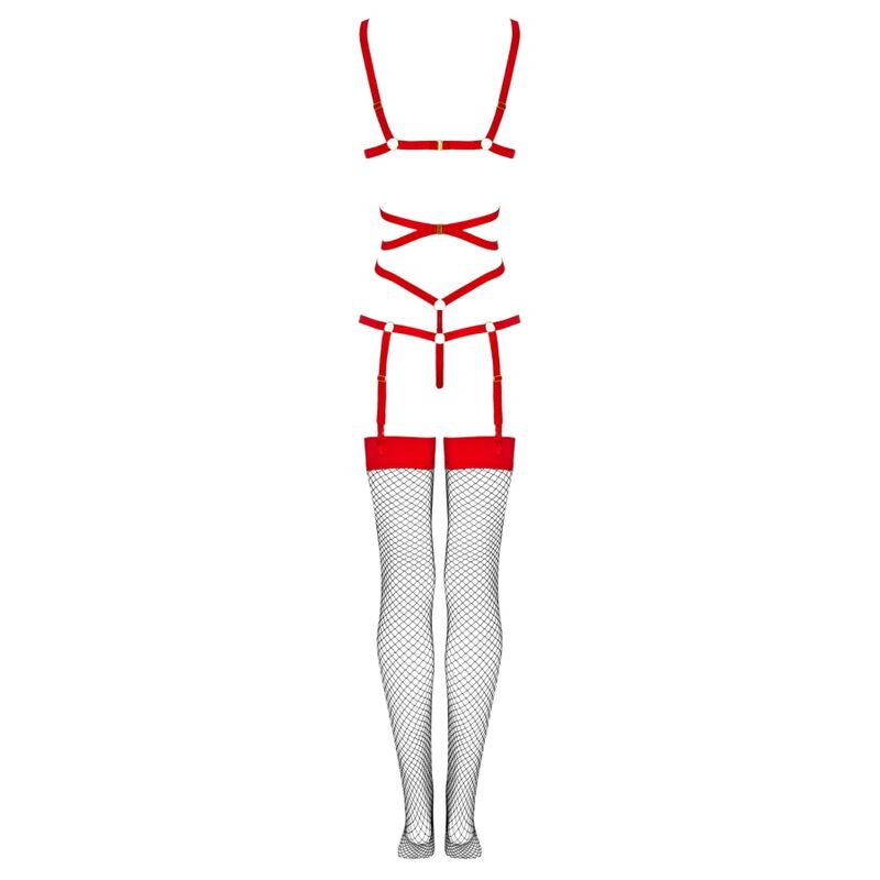 LIVCO CORSETTI FASHION - THIARA LC 20213 SET BODY + STOCKINGS RED L/XL - L/XL - 15