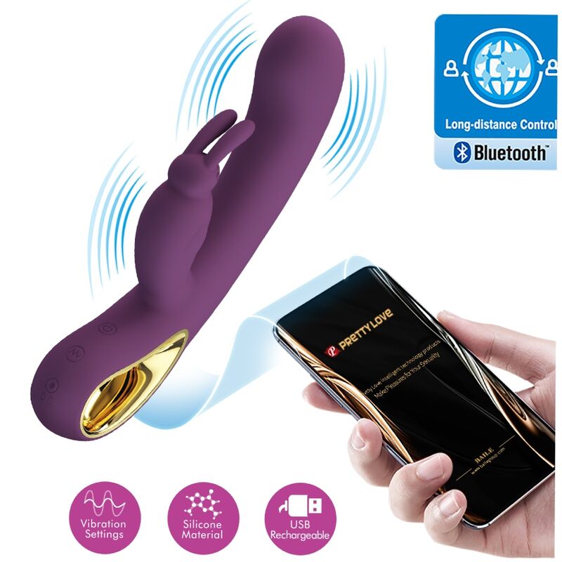 PRETTY LOVE - LIAM RABBIT VIBRATOR & G SPOT STIMULATOR PURPLE - 4