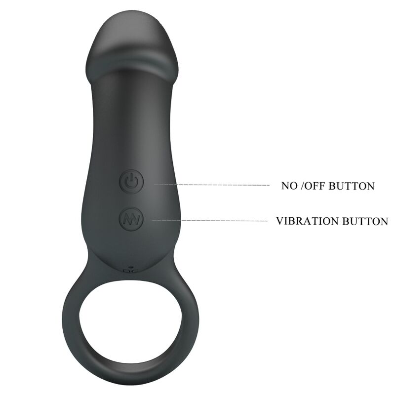 PRETTY LOVE - TRAE VIBRATING BLACK RING WITH STIMULATOR - 5