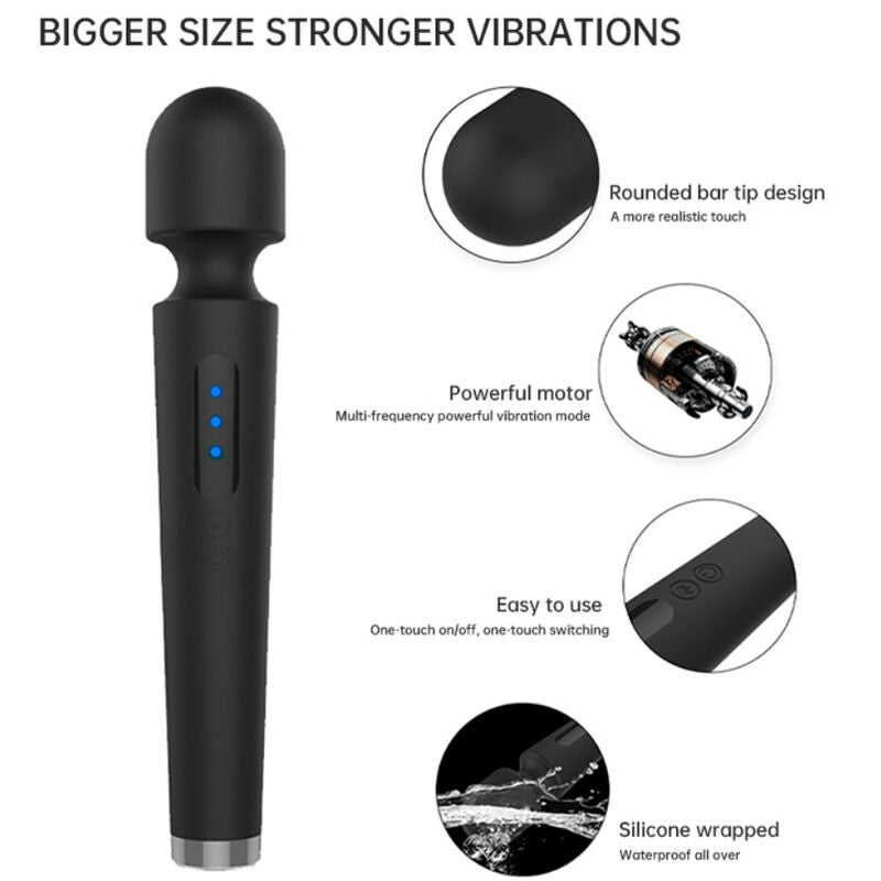 ARMONY - X POWER LARGE MASSAGER AND VIBRATOR 7 VIBRATIONS BLACK
