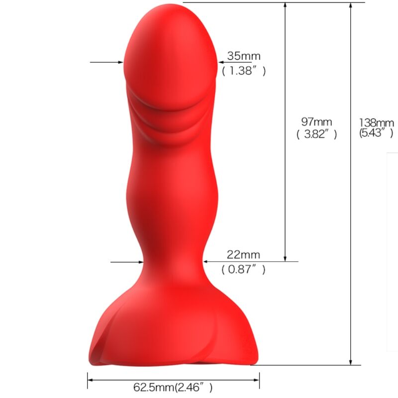 ARMONY - EXTREME A BLOOM ROSE VIBRATOR AND REMOTE CONTROL RED BUTT PLUG