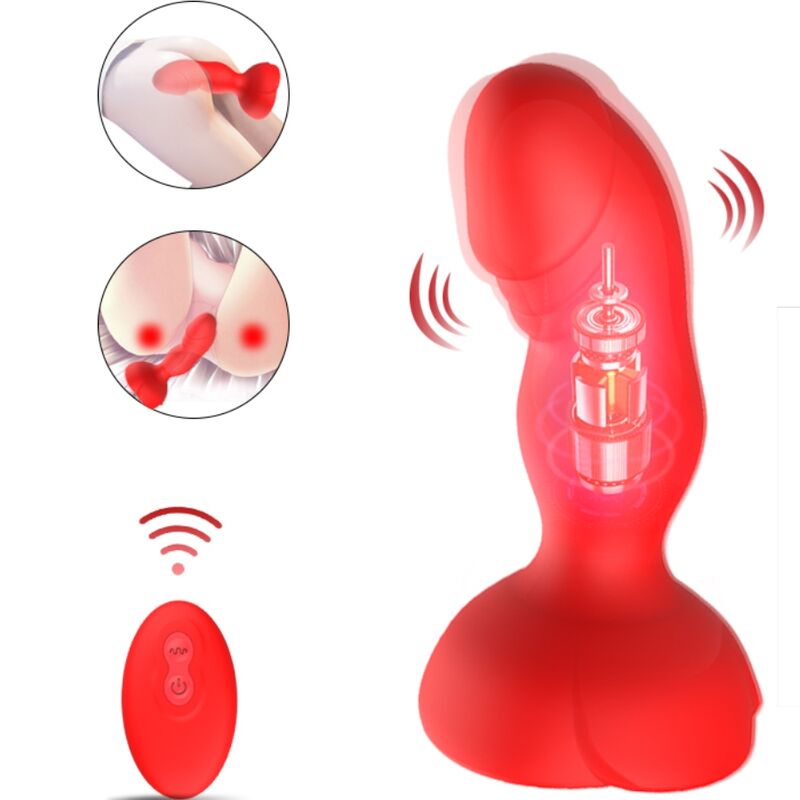ARMONY - EXTREME A BLOOM ROSE VIBRATOR AND REMOTE CONTROL RED BUTT PLUG