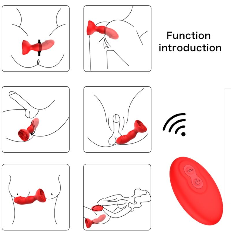 ARMONY - EXTREME A BLOOM ROSE VIBRATOR & ANAL PLUG REMOTE CONTROL RED - 5