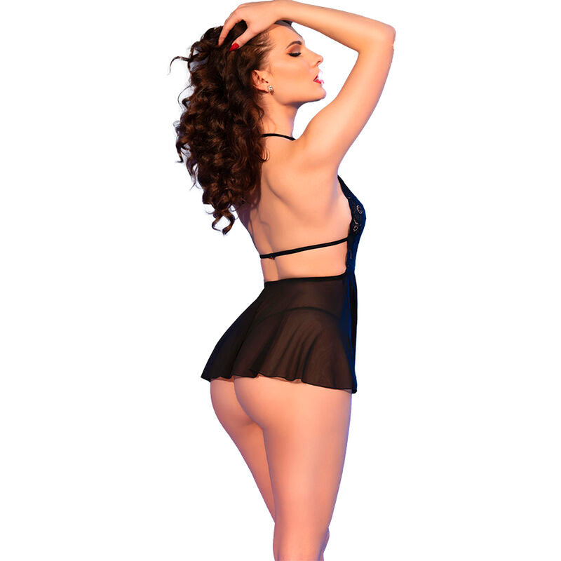 CHILIROSE - CR 4720 BABYDOLL & THONG BLACK S - 2