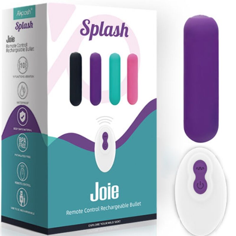 ARMONY - SPLASH JOIE REMOTE CONTROL SILICONE BULLET VIBRATOR 10 VIBRATIONS 75 X 19 CM PURPLE