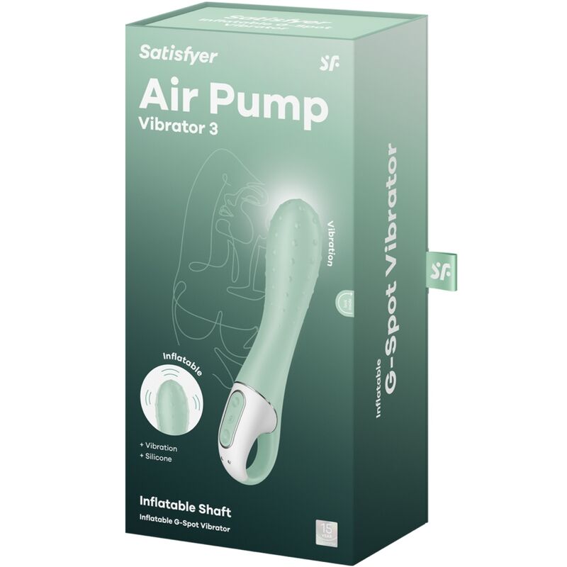 SATISFYER - AIR PUMP VIBRATOR 3 INFLATABLE G POINT MINT - 5
