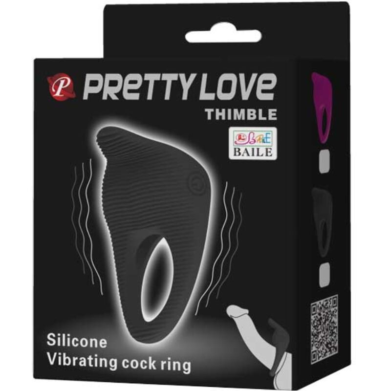 PRETTY LOVE - THIMBLE ANELLO VIBRATORE NERO - Secretroomsexyshop