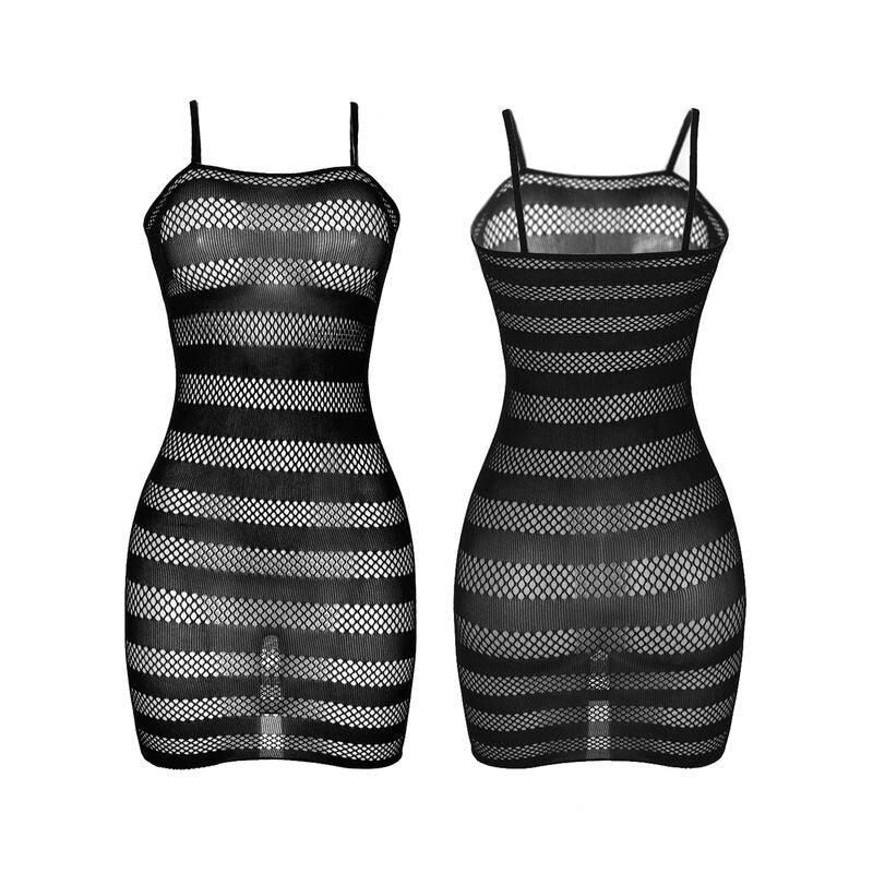 SUBBLIME - 951733 FISHNET DRESS WITH BLACK STRIPES ONE SIZE - 4