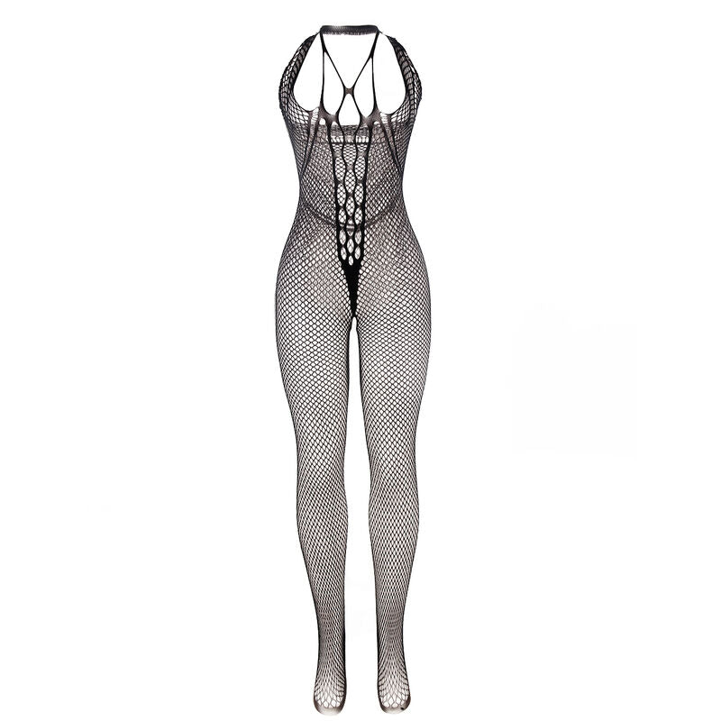 SUBBLIME - 951788 LONG FISHNET BODYSTOCKING WITH STRAPS ON CHEST AND BACK BLACK ONE SIZE - 3