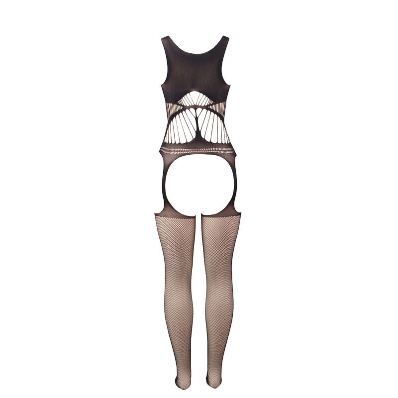 SUBBLIME - 951900 FISHNET CROTCHLESS BODYSTOCKING WITH CUP AND OPEN SHOULDERS BLACK ONE SIZE - 2