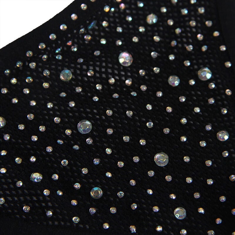 SUBBLIME - 952174 FISHNET BODYSTOCKING WITH GLOVES AND DIAMONDS BLACK ONE SIZE - 9