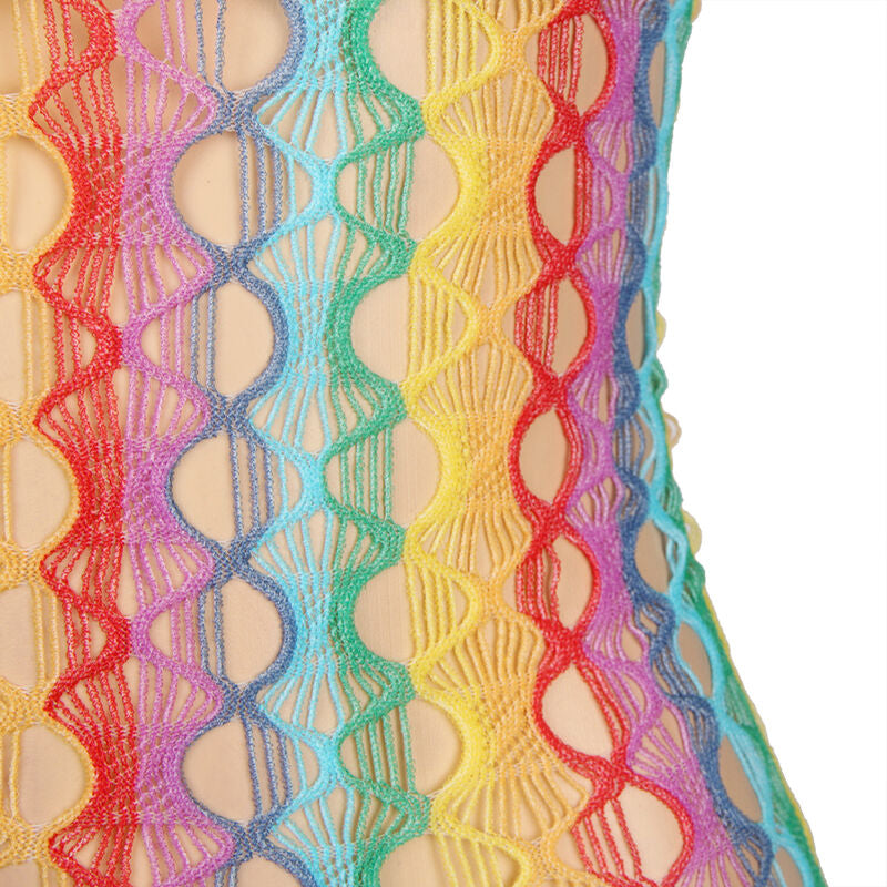 SUBBLIME - 952365 RAINBOW BARE SHOULDER FISHNET DRESS ONE SIZE - 7
