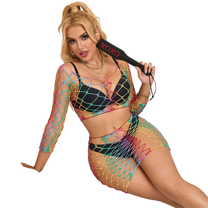 SUBBLIME - 952440 2-PIECE FISHNET SET LONG SLEEVE RAINBOW ONE SIZE - 4