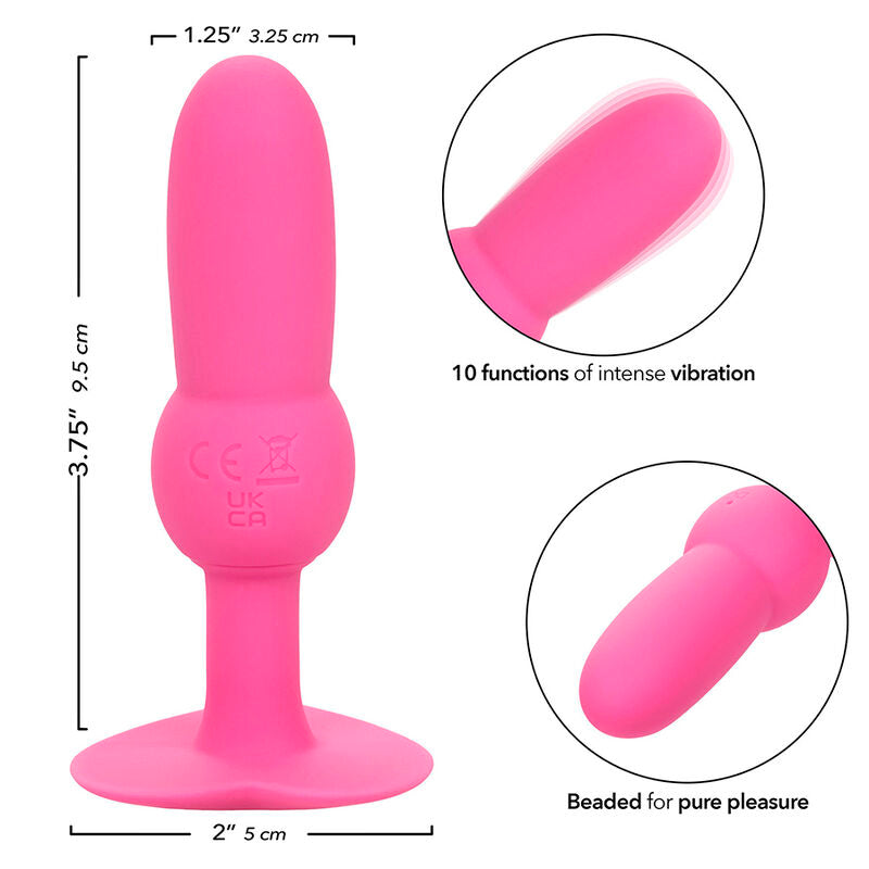 CALEXOTICS - FIRST TIME ANAL PLUG BEADED PROBE 10 VIBRATIONS PINK - 9