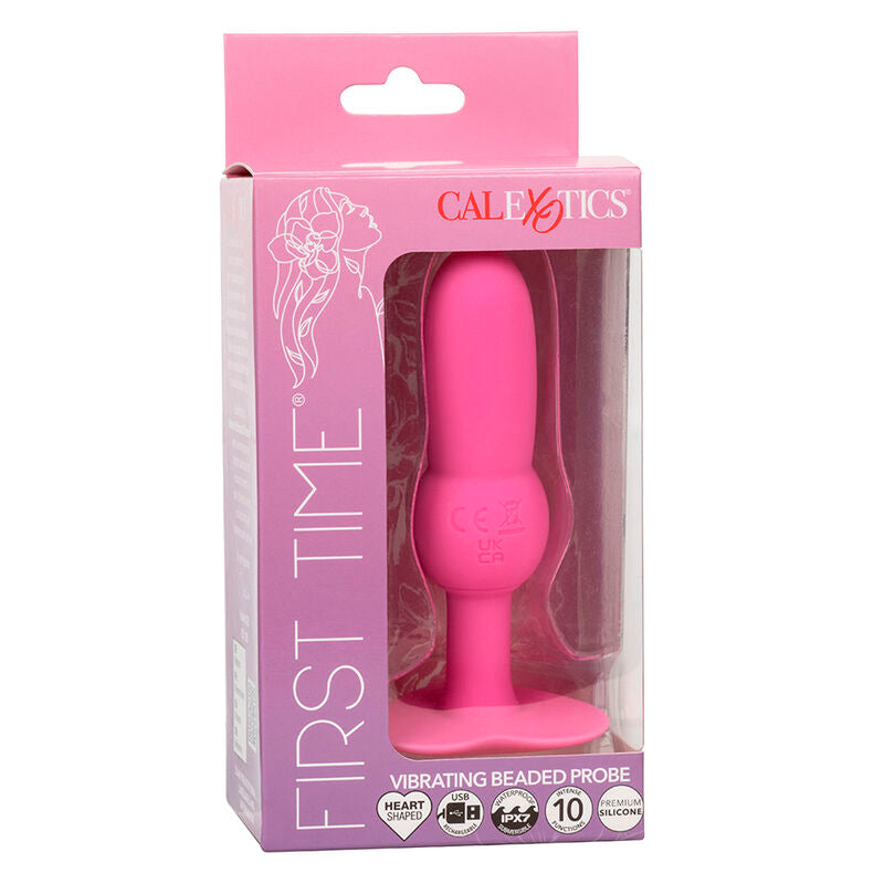 CALEXOTICS - FIRST TIME ANAL PLUG BEADED PROBE 10 VIBRATIONS PINK - 5
