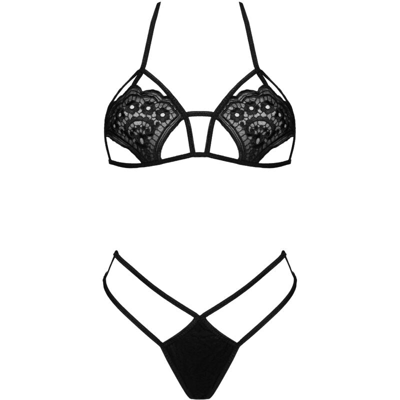 LIVCO CORSETTI FASHION - JIMENA LC 20216 BRA + THONG BLACK ONE SIZE - 2