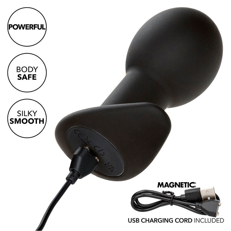CALEXOTICS - ROCK BOTTOM ANAL PLUG 10 VIBRATIONS SILICONE BLACK - 8