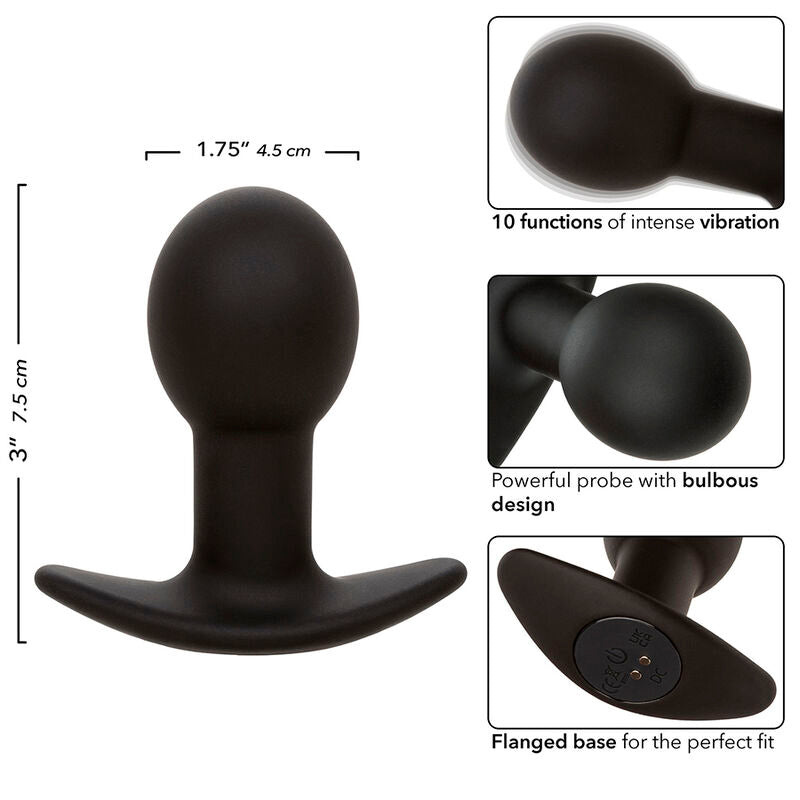 CALEXOTICS - ROCK BOTTOM ANAL PLUG 10 VIBRATIONS SILICONE BLACK - 5