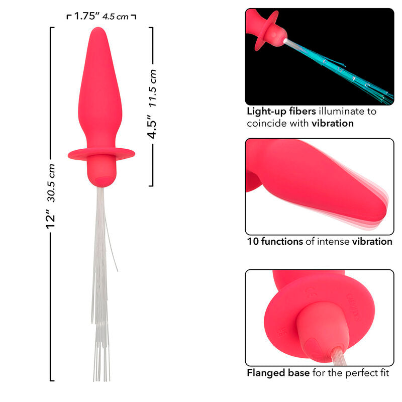 CALEXOTICS - SOUTHERN LIGHTS LIGHT UP ANAL PLUG 10 VIBRATIONS SILICONE PINK - 4