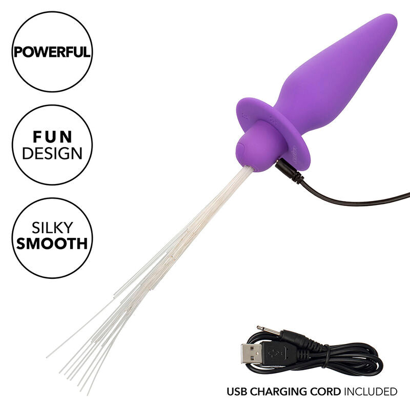 CALEXOTICS - SOUTHERN LIGHTS LIGHT UP ANAL PLUG 10 VIBRATIONS SILICONE PURPLE - 4
